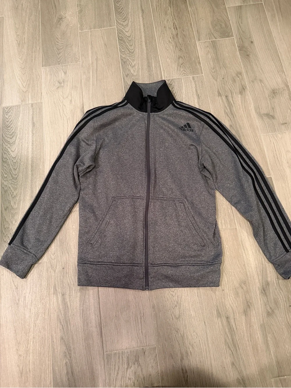 Adidas Heather Gray Fleece Jacket Size M